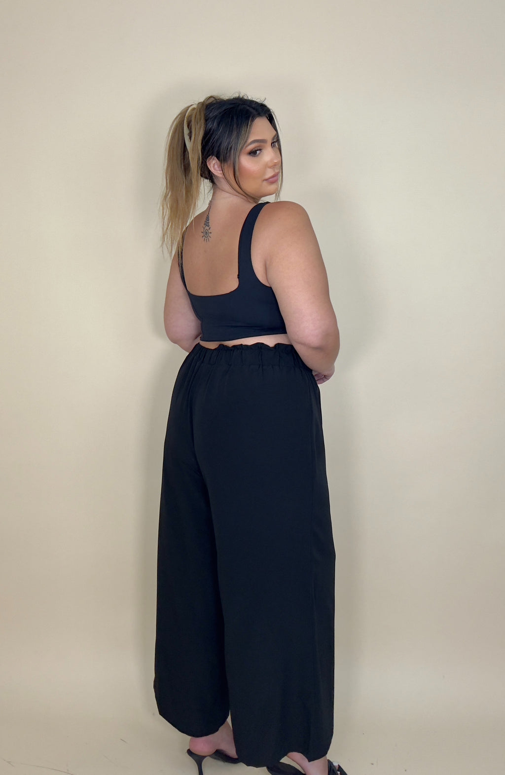 Baggy Wide Leg Bunched Pants