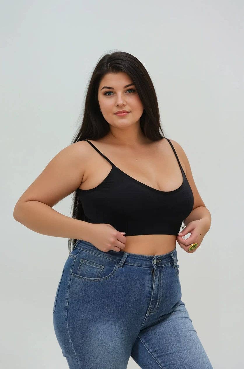 Stylish Plus Size Low Back Seamless Bralette