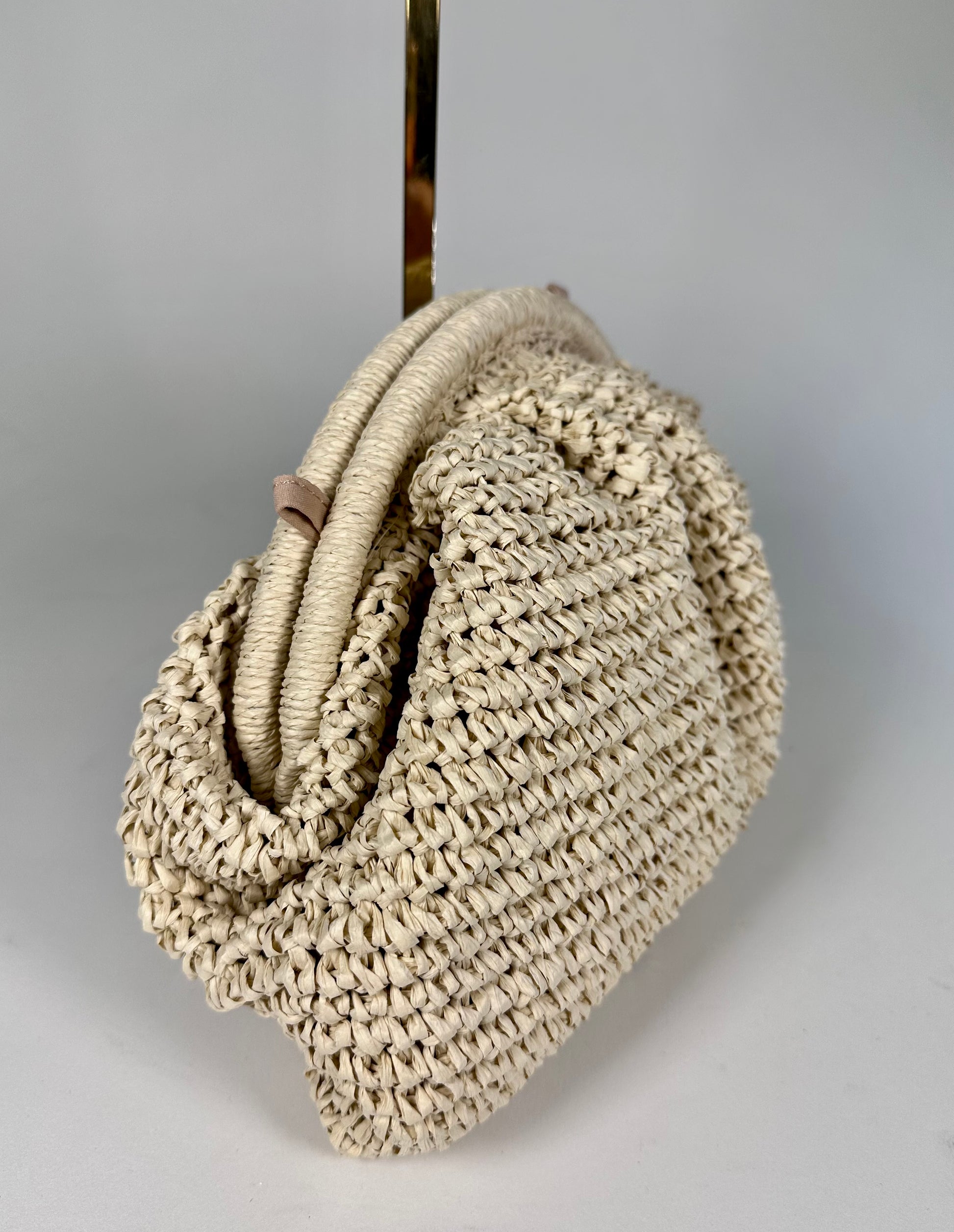 ‘Riley’ Wefted Straw Slouch Clutch/Crossbody Bag
