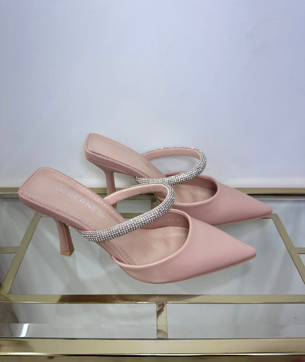 Bling Strap Pointed Heels (2 colors)