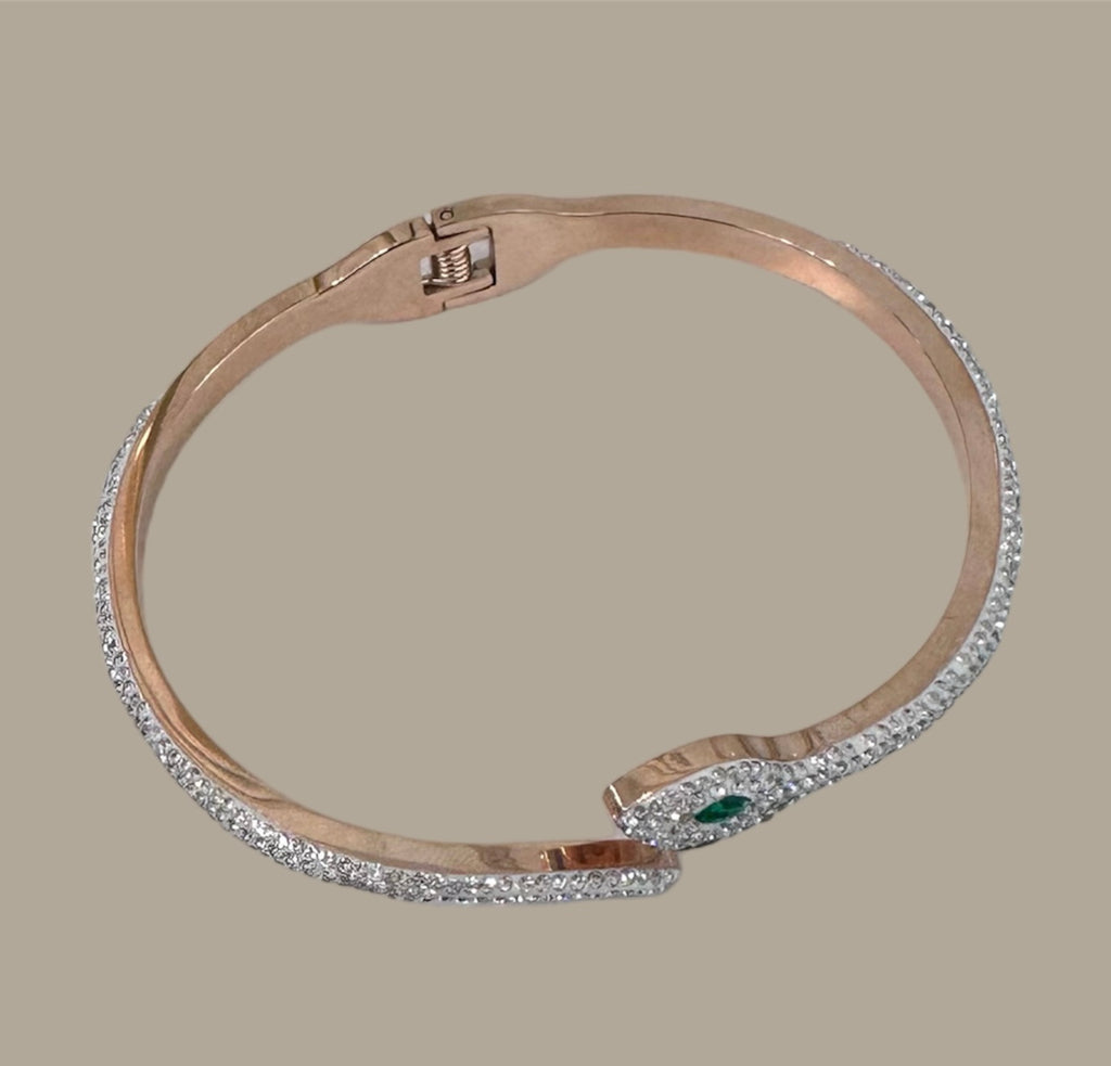 Rose Gold Diamond Snake Bracelet