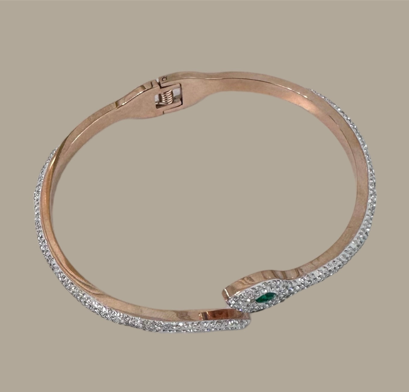 Rose Gold Diamond Snake Bracelet