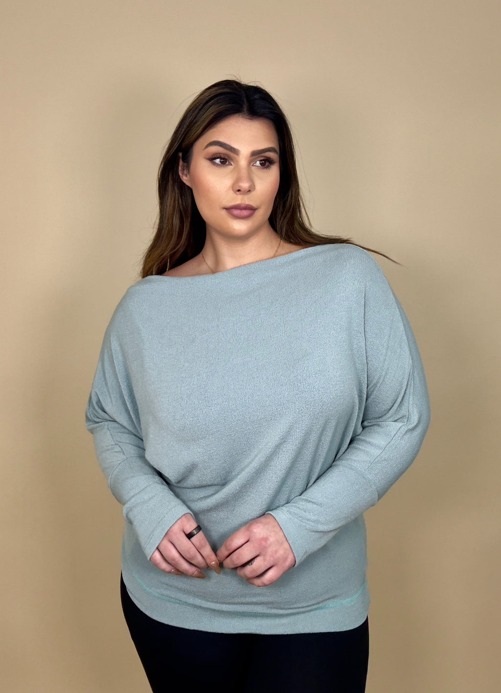 3-way sea foam Lightweight Sweater Top