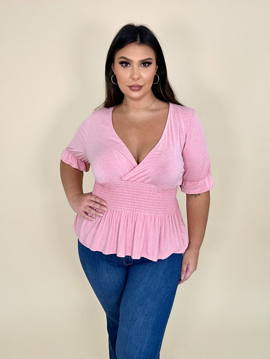 Pink Peplum Top