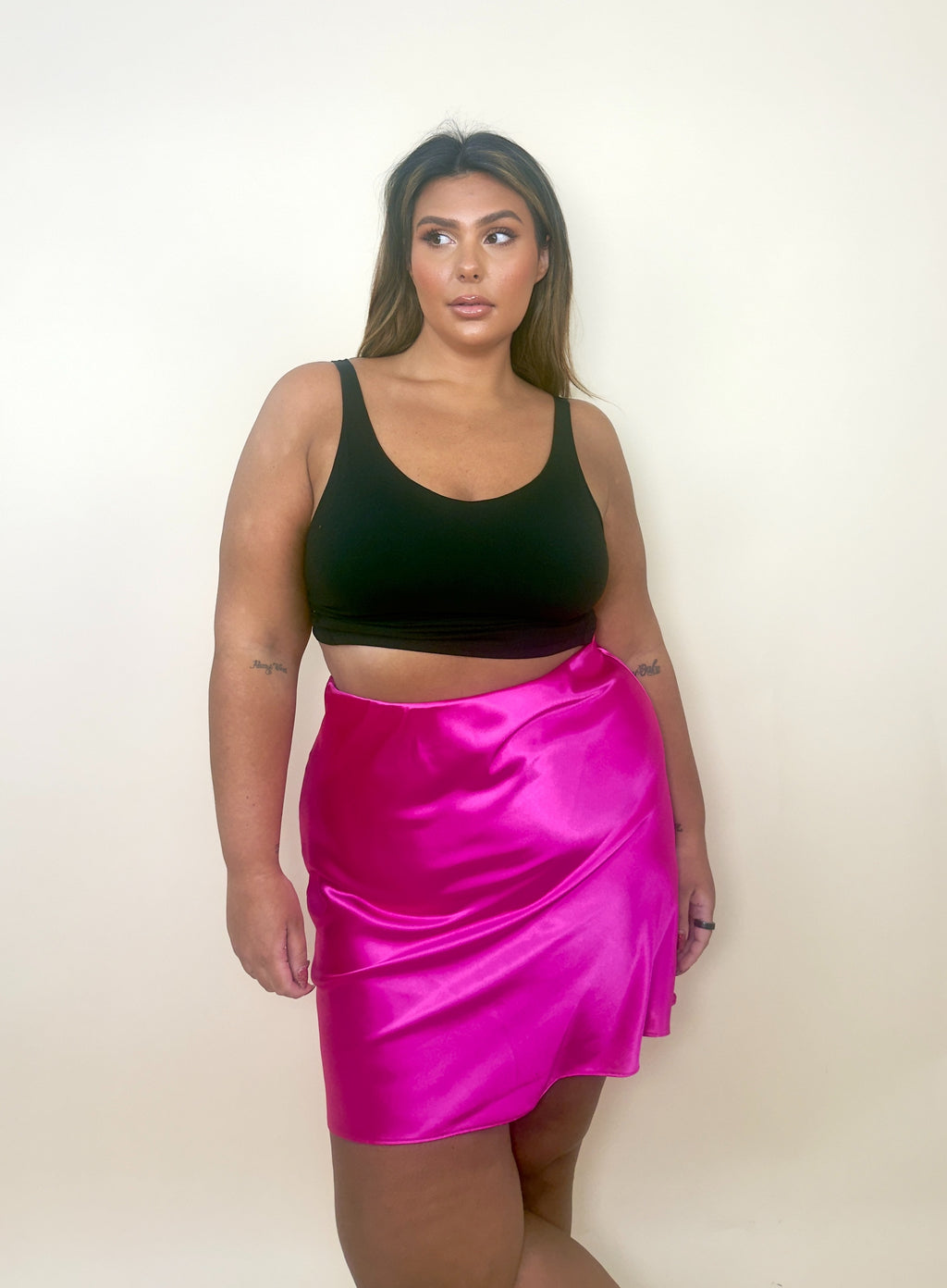 Hot Pink Silk Skirt