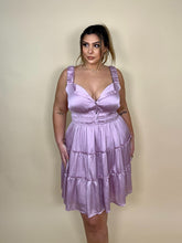 Load image into Gallery viewer, Silky Lilac Smocked &amp; Ruffled Dress
