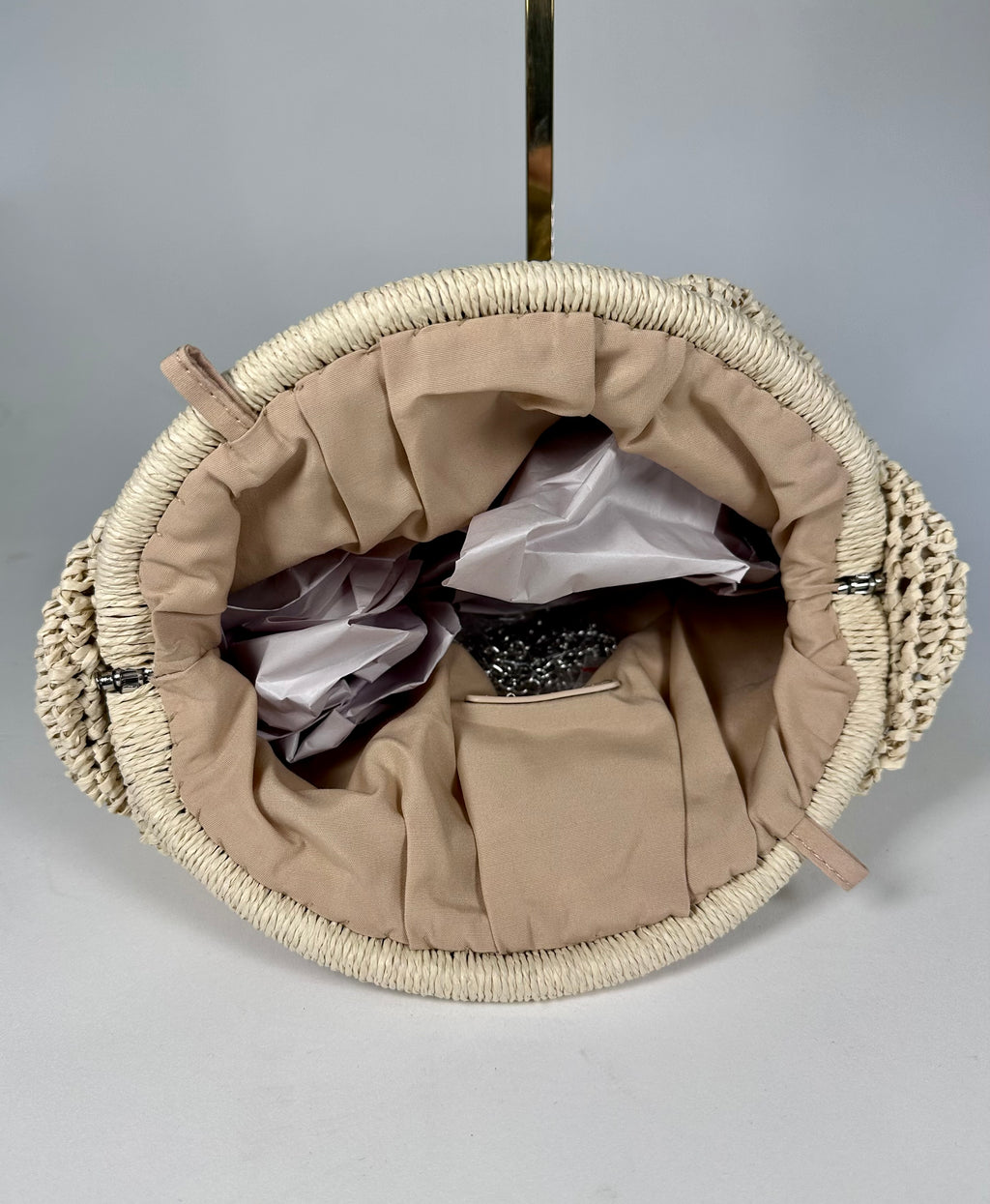 ‘Riley’ Wefted Straw Slouch Clutch/Crossbody Bag