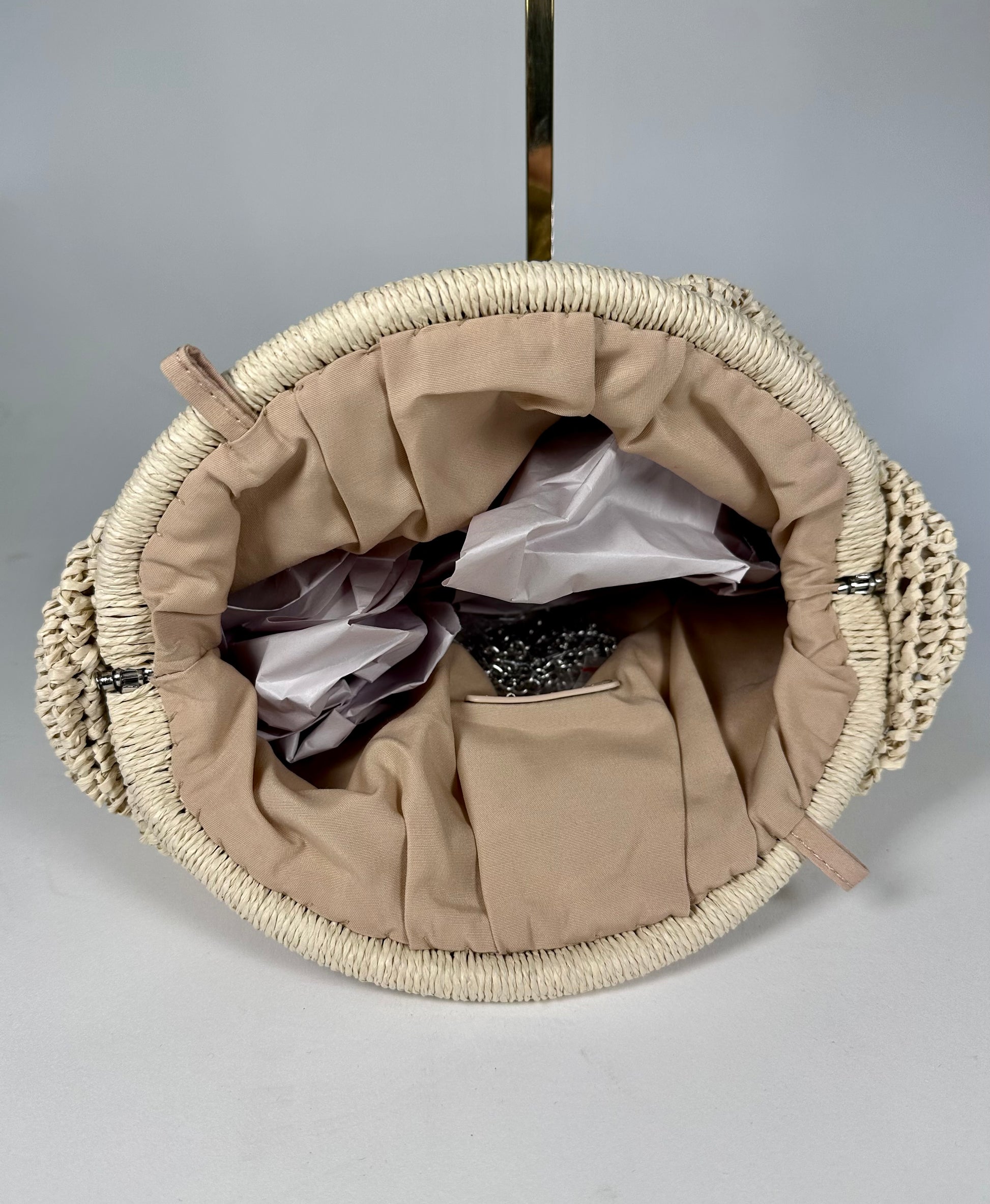 ‘Riley’ Wefted Straw Slouch Clutch/Crossbody Bag