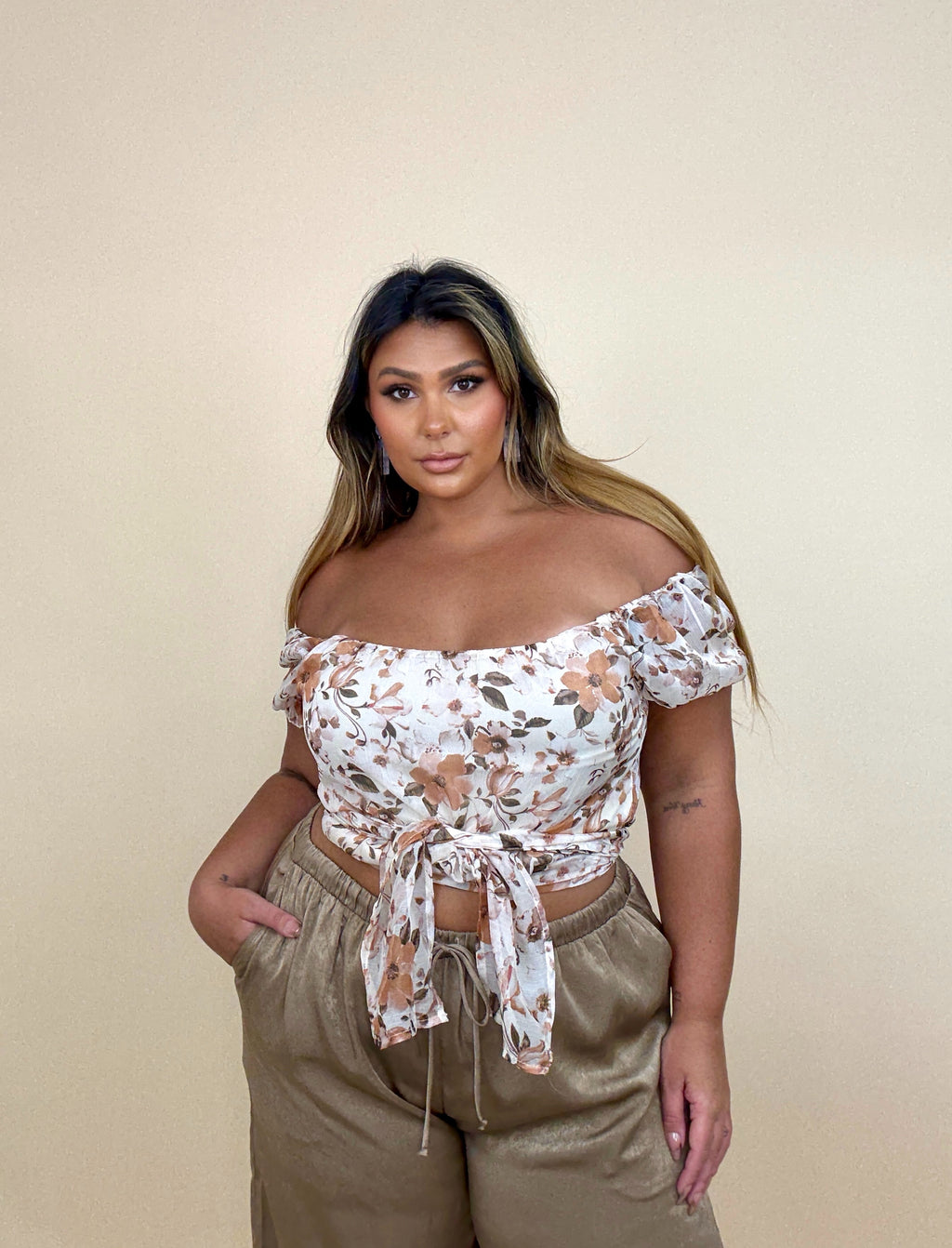 Semi Sheer Multi-Way Floral Wrap Top