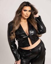 Load image into Gallery viewer, Pleather Blazer &amp; Pants Set
