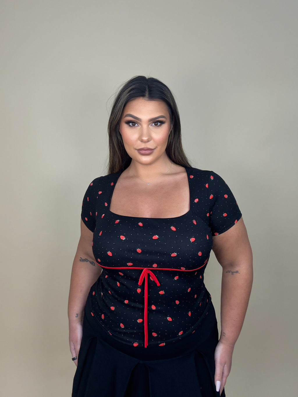 Square Neck Strawberry Top (2 colors)