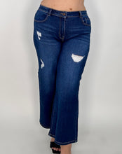 Load image into Gallery viewer, ‘Encore High Rise Distressed Wide Leg Jeans
