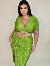 Load image into Gallery viewer, Green Textured Skirt Set
