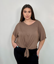 Load image into Gallery viewer, Brown Soft &amp; Lightweight Front Tie Top
