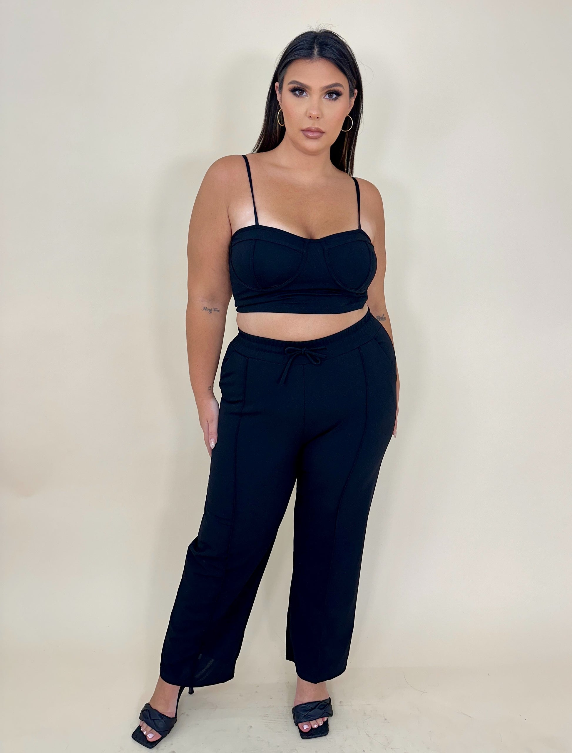 Cropped Tank & Pants Set (2 colors)