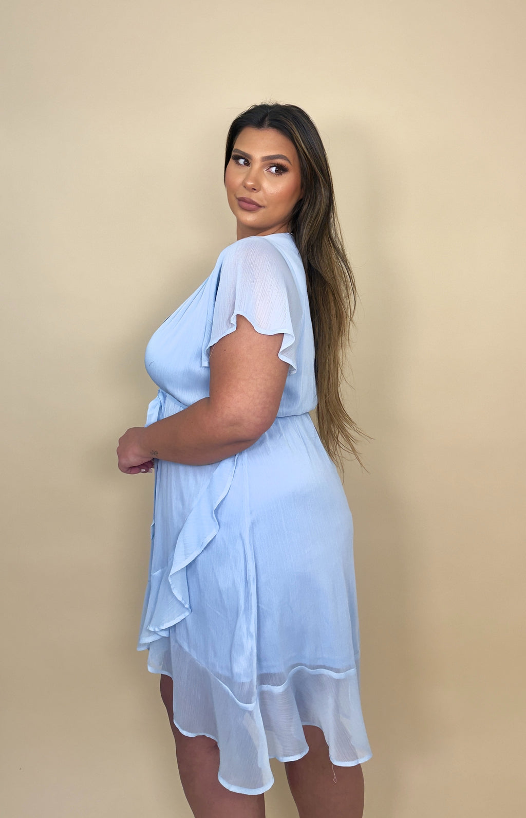 Blue Ruffled Spring Dress