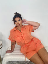 Load image into Gallery viewer, Lightweight Textured Orange Romper
