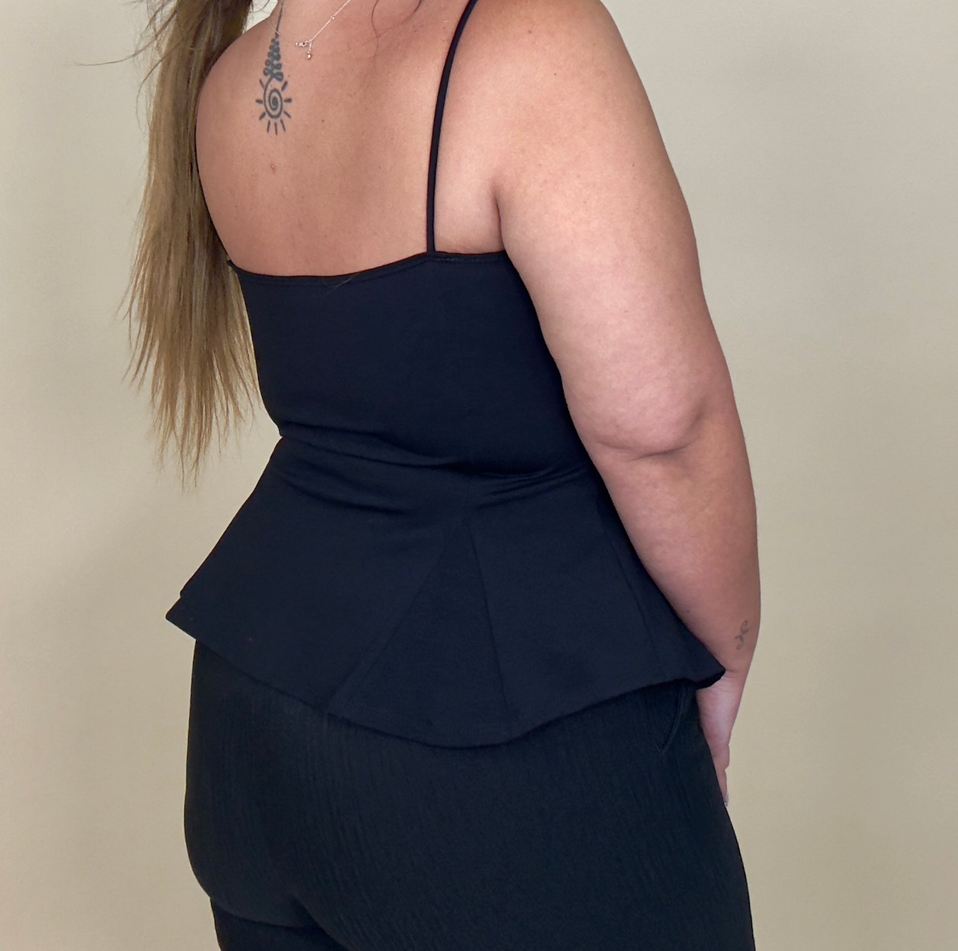 ‘Carla’ White Bow Peplum Tank