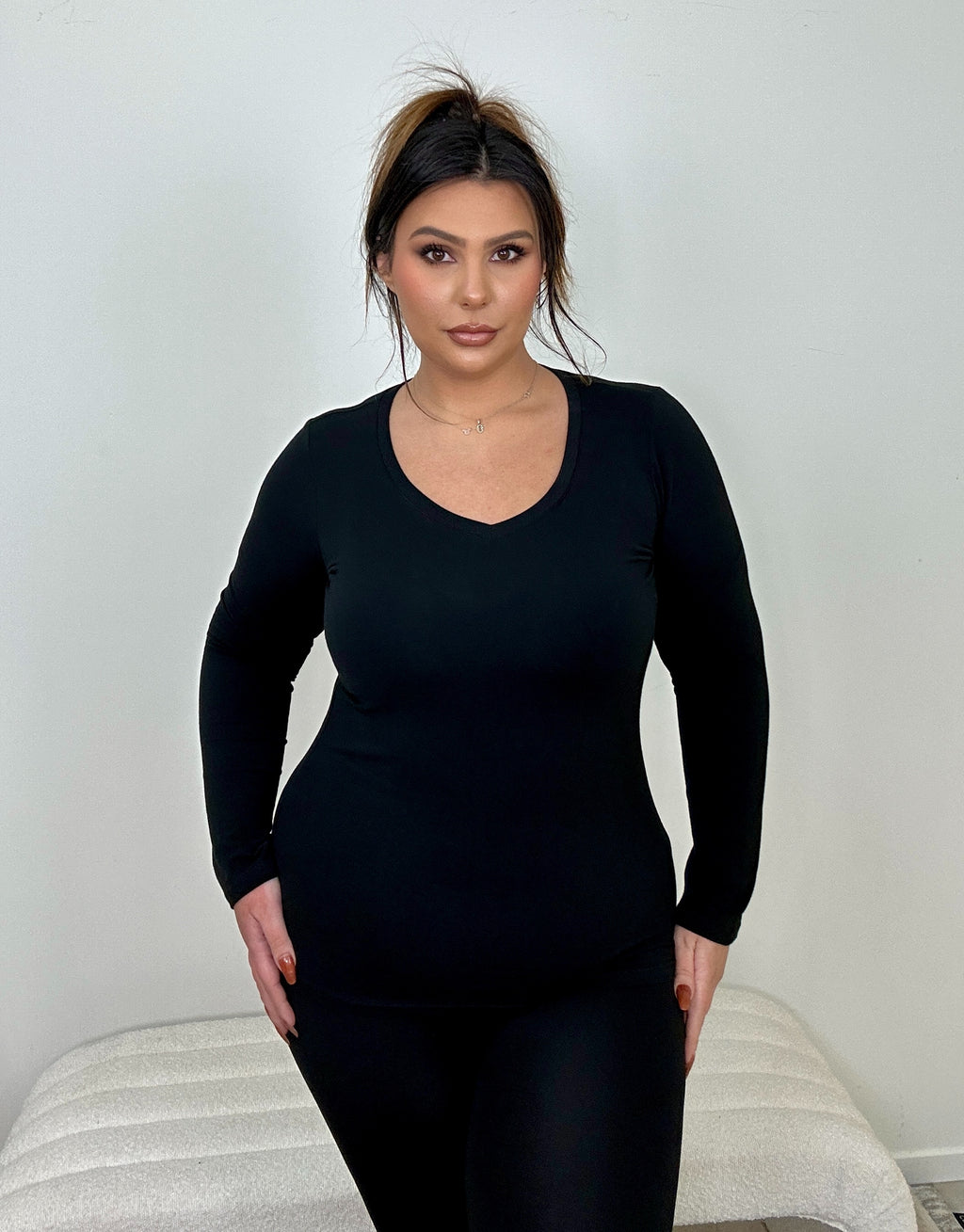 Basic Black Long Sleeve Top
