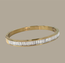 Load image into Gallery viewer, Gold Crystal Cuff Bracelet
