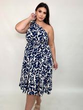 Load image into Gallery viewer, Blue One Shoulder Dress
