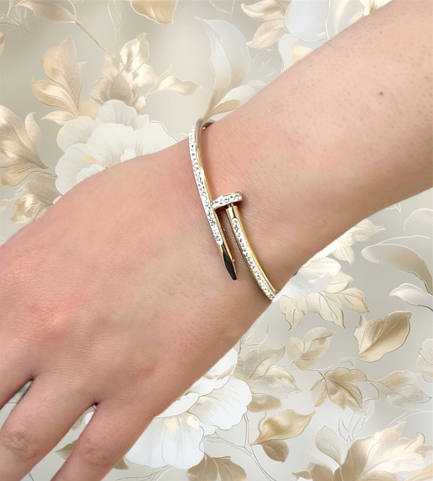 Diamond Studded Nail Bracelet (2 colors)