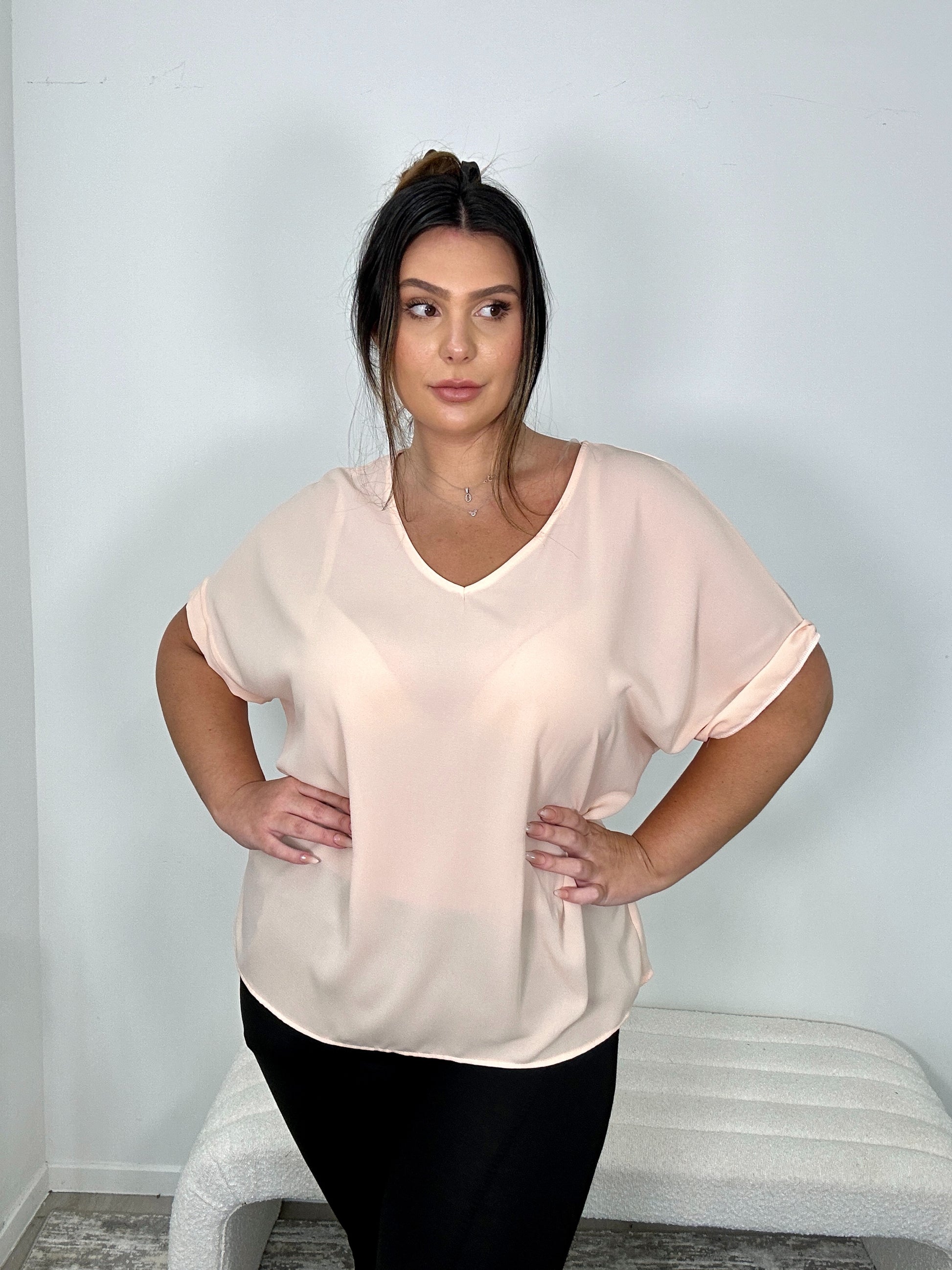 Sheer Salmon Baggy Top