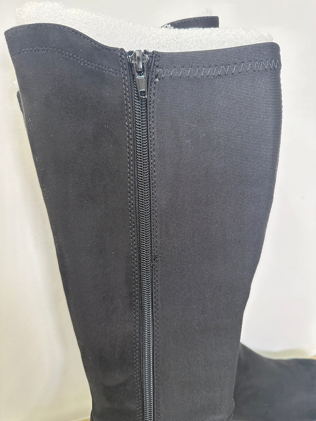 Mid Calf Faux Suede Stretch Boots