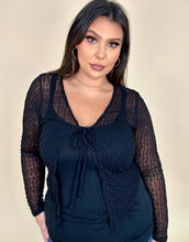 Load image into Gallery viewer, Sheer Textured Front Tie Cardigan Wrap (2 colors)
