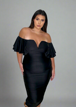 Load image into Gallery viewer, Off Shoulder Stretchy Rouched Dress
