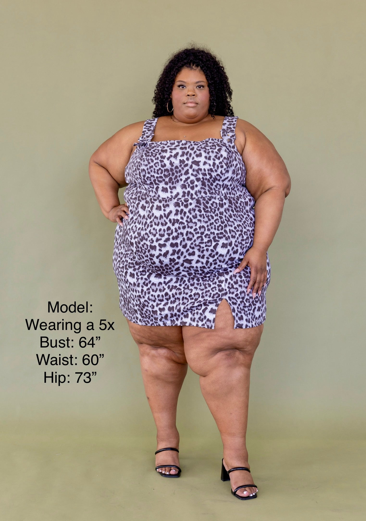 “Cecilia” Stretch Twill Leopard Dress