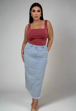 Load image into Gallery viewer, ‘Tessa’ Long Jean Skirt
