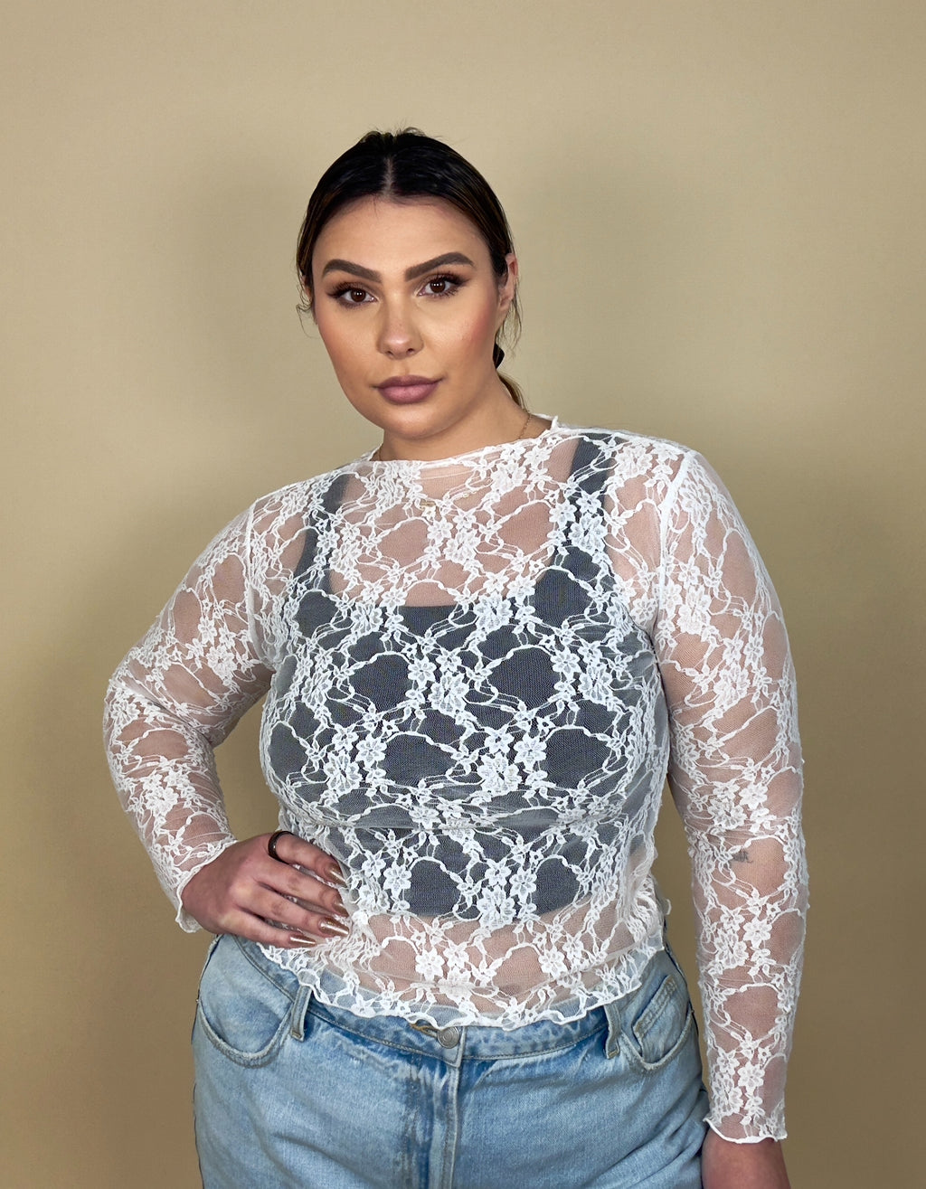 Layering Lace Long Sleeve Top