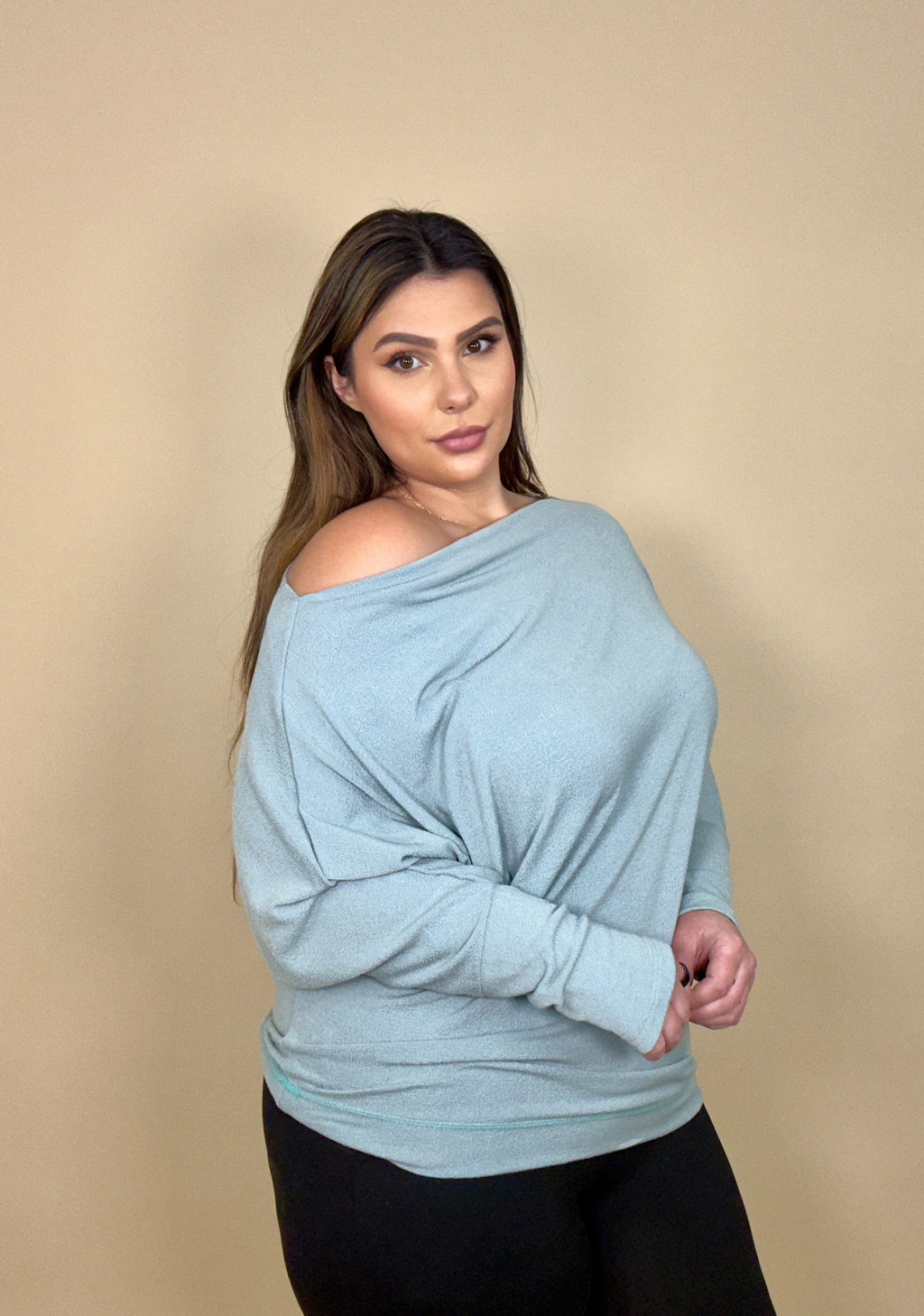 3-way sea foam Lightweight Sweater Top