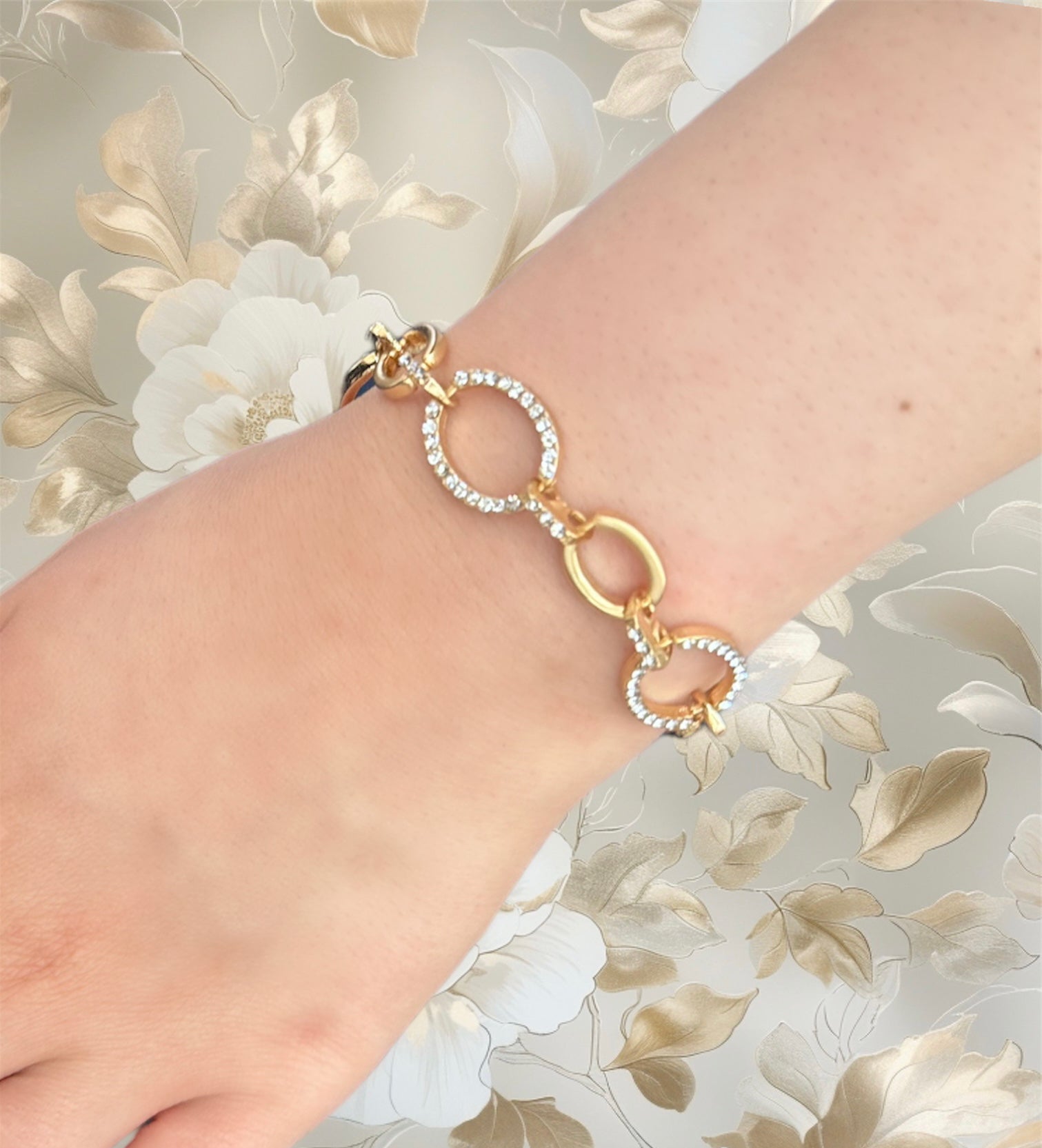 Gold Diamond Chain Link Bracelet
