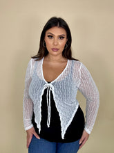 Load image into Gallery viewer, Sheer Textured Front Tie Cardigan Wrap (2 colors)
