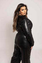 Load image into Gallery viewer, Pleather Blazer &amp; Pants Set
