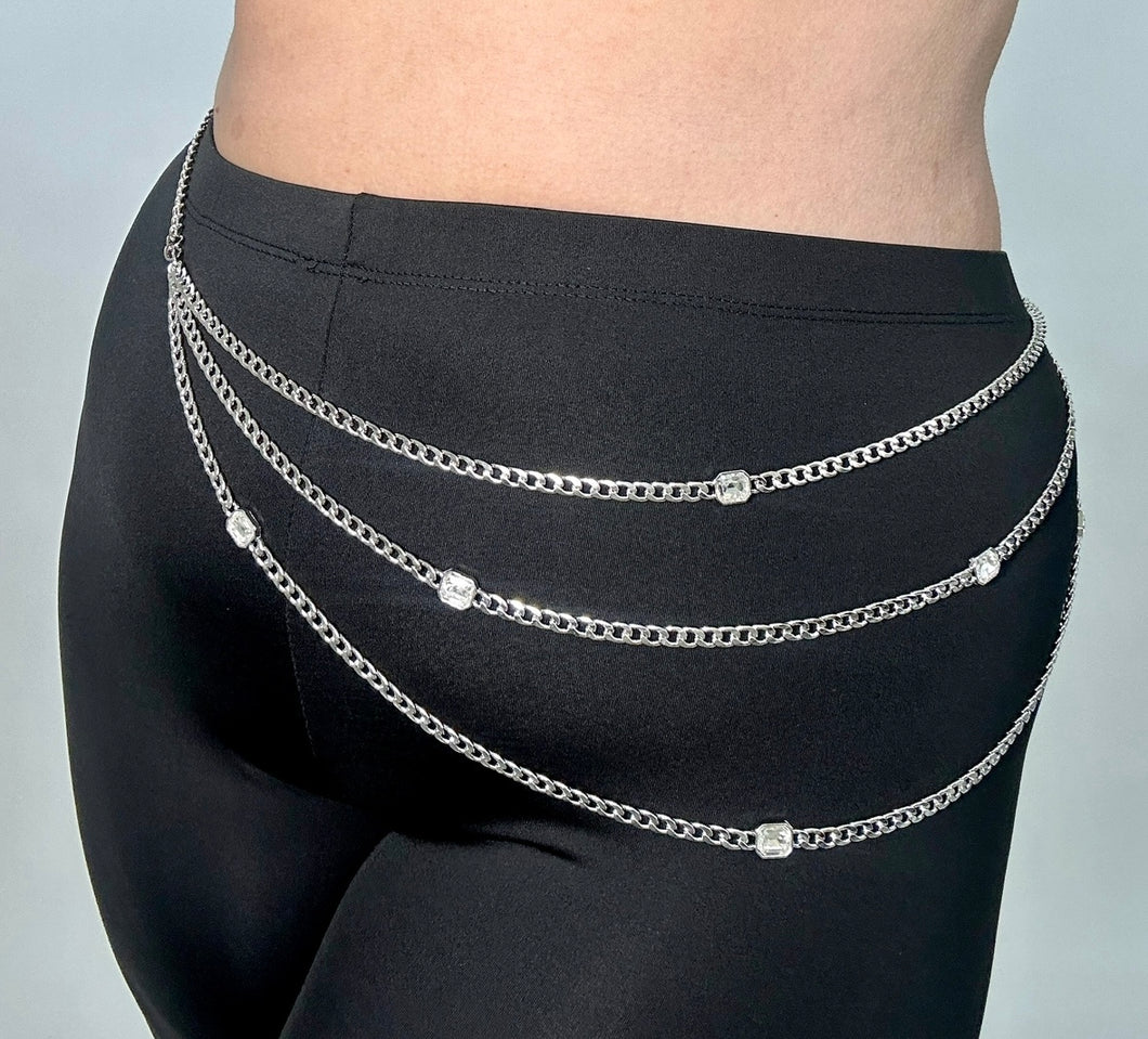 Layered Diamond Chain Belt (2 colors)