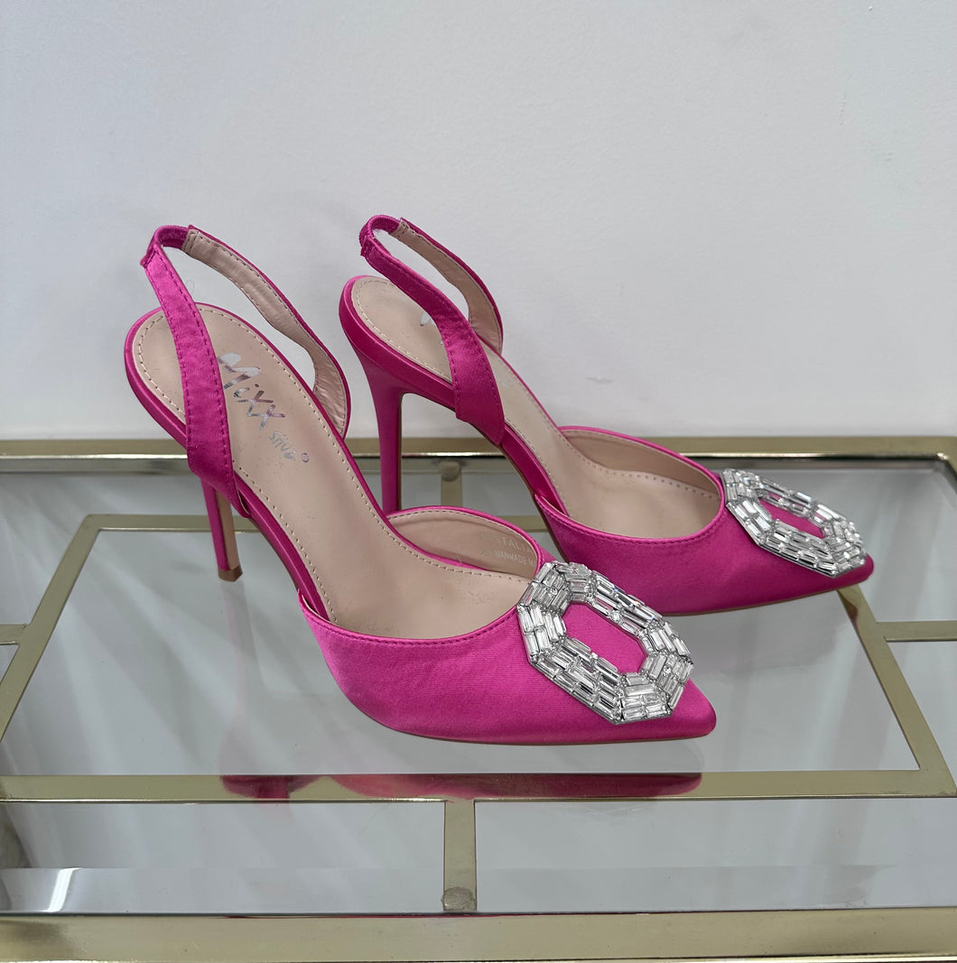 Bright Pink Crystal O Heels