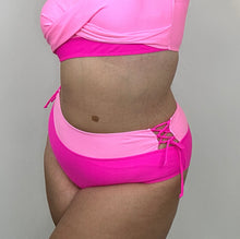 Load image into Gallery viewer, 2 Tone Hot Pink High waisted 2 Piece Swimsuit
