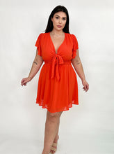 Load image into Gallery viewer, Front Tie Fit &amp; Flare Flowy Dress (3 colors)
