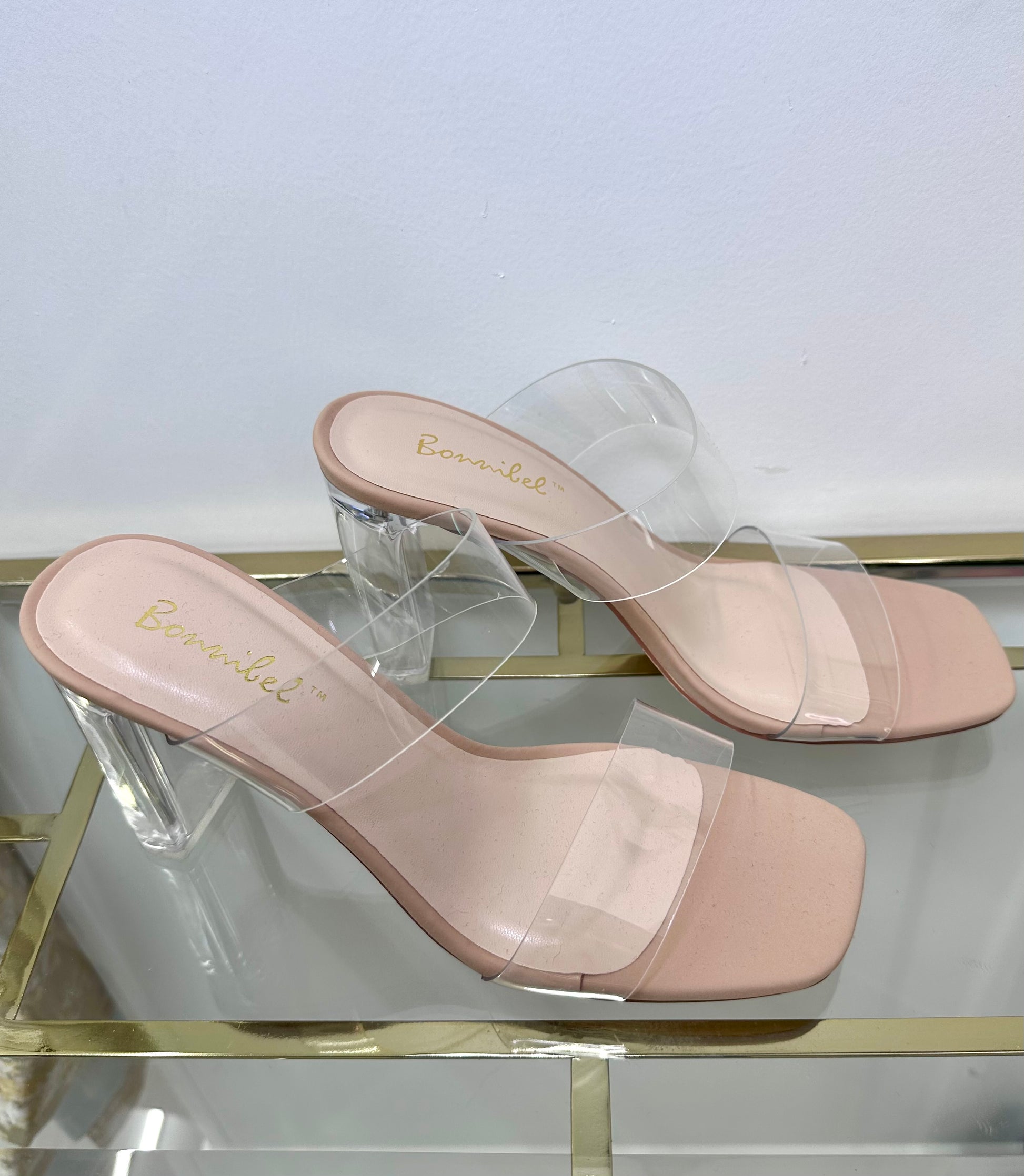 Clear Double Strap Heels