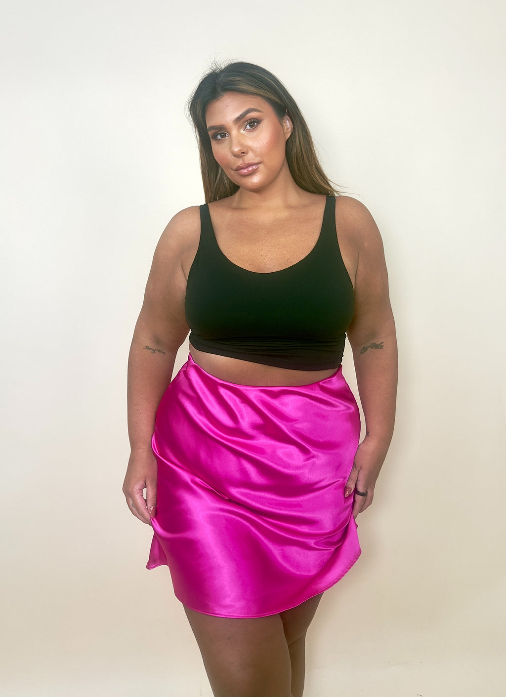 Hot Pink Silk Skirt