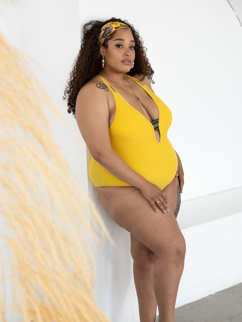 Low Cut Double Strap Cross Back One Piece Swimsuit (2 colors)