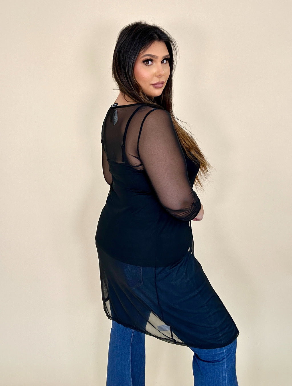 Long Sheer Front Tie Cardigan