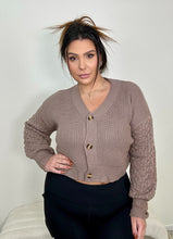 Load image into Gallery viewer, Mauve Cropped Button Sweater Top
