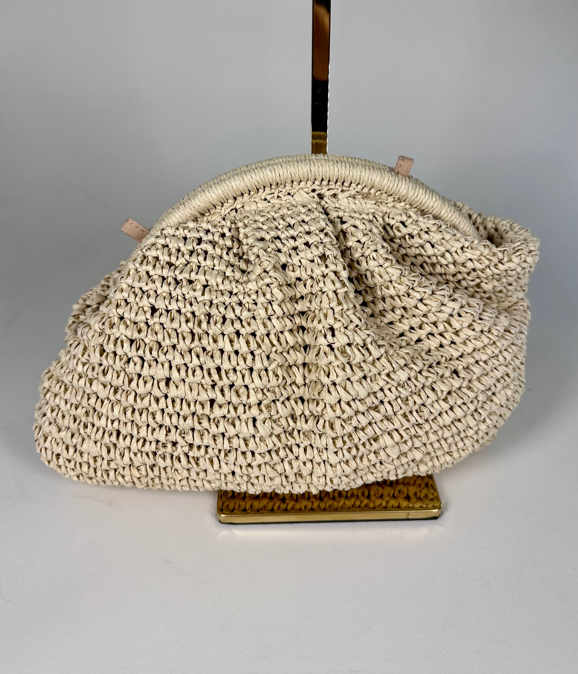 ‘Riley’ Wefted Straw Slouch Clutch/Crossbody Bag