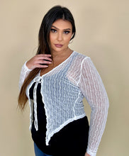 Load image into Gallery viewer, Sheer Textured Front Tie Cardigan Wrap (2 colors)
