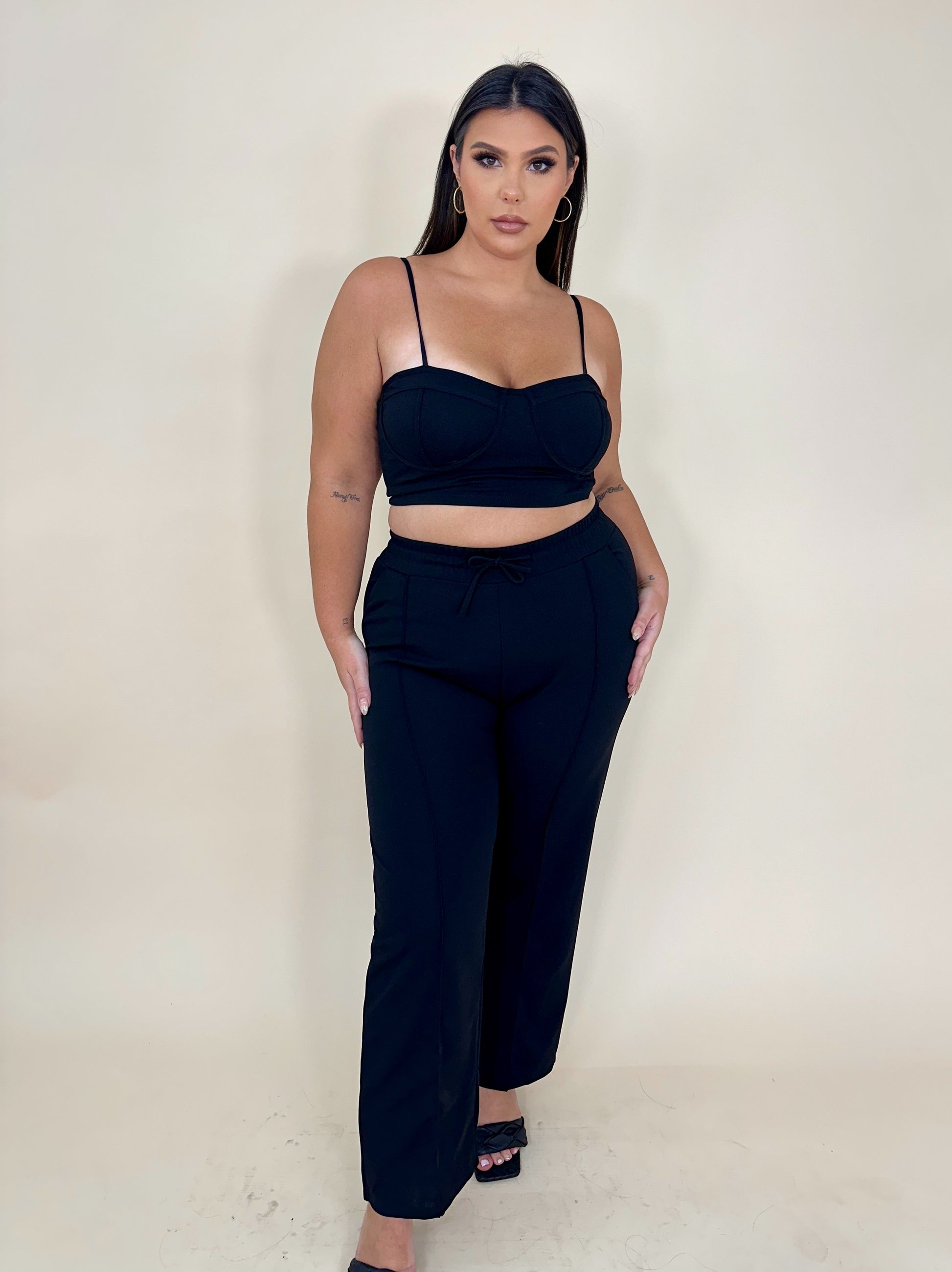 Cropped Tank & Pants Set (2 colors)