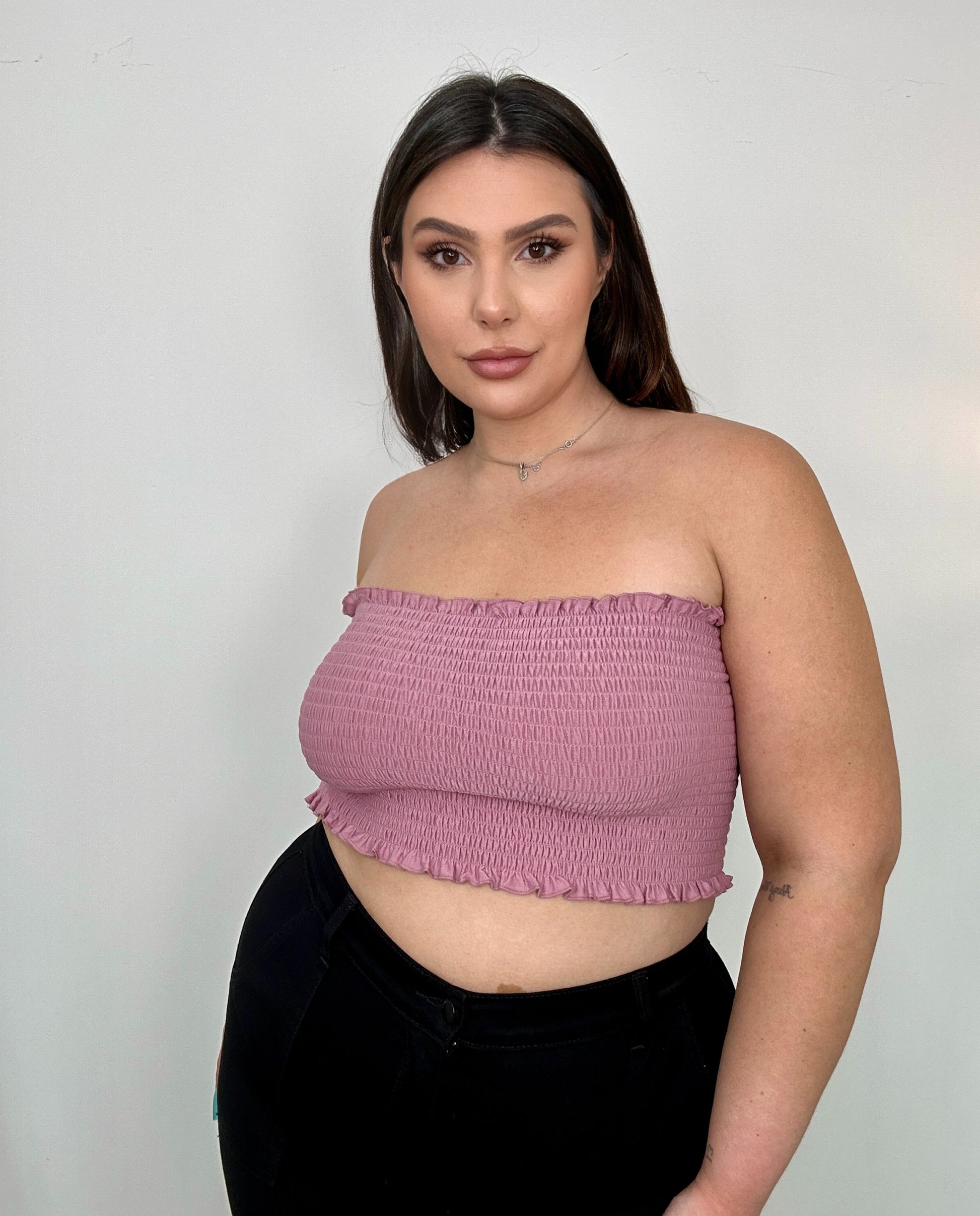 Stretchy Ruffled Tube Top (2 colors)